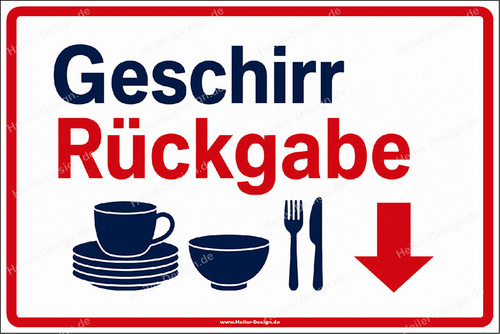 Hinweisschild geschirr - hinweisschild,