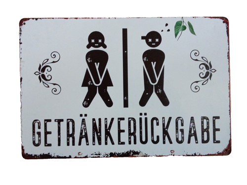 Blechschild schild - "wc,