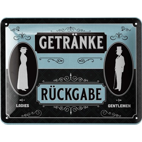 Blechschild getränkerückgabe - blechschild,