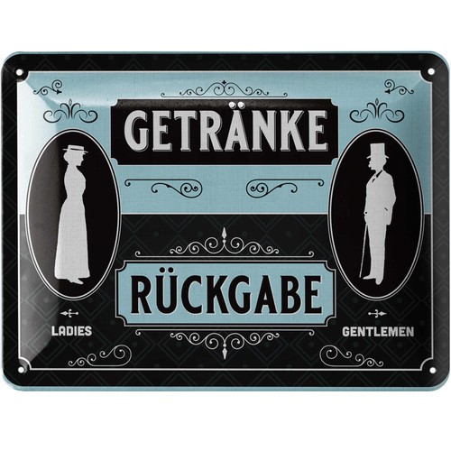 Blechschild getränkerückgabe - blechschild,