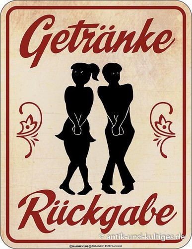 Blechschild getränke - blechschild,