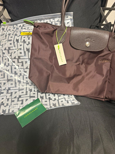 Longchamp nylon leder braun - m, nylon/leder